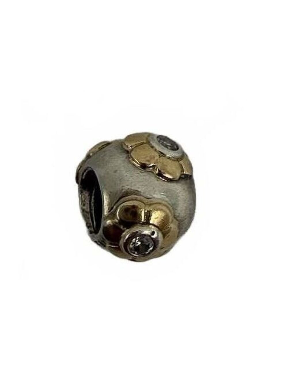 Pandora SS & 14K Gold Raised Flower Bead - 790207CZ
